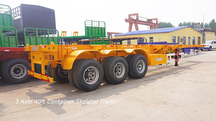 3 Axle 40ft 60ton Skeleton Trailer for Sale in Mali