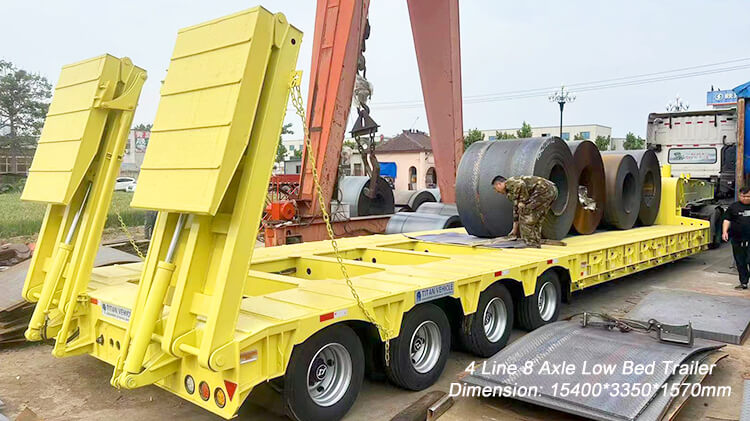 Multi Axle Lowbed | 4 Line 8 Axle 150ton Low Bed Semi Trailer for Sale in Mali