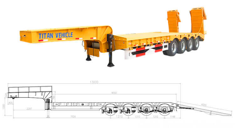 100ton Low Bed Trailer for Sale in Mali