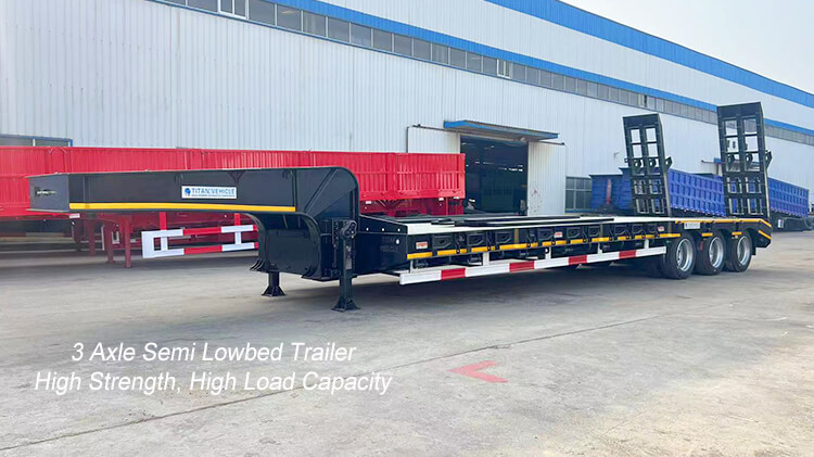 3 Axle 60 ton Low Bed Trailer for Sale Price in Mali