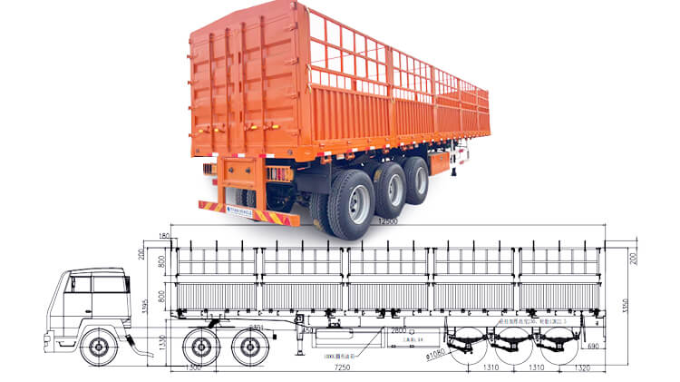 3 Axle Cargo Transport Fence Semi Trailer for Sale in Mali