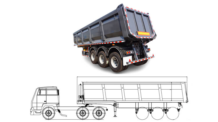 Tri Axle 60 Ton Heavy Duty Dump Trailers for Sale in Mali