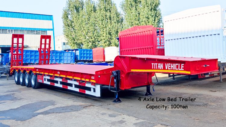 4 Axle 100 Ton Low Bed Trailer | Low Bed Lorry for Sale in Mali