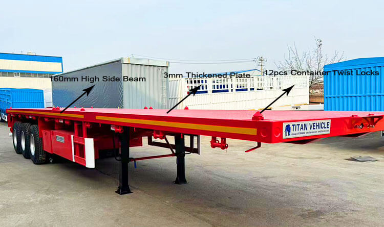 60ton 3 Axle Flatbed Trailer for Sale in Bamako Mali