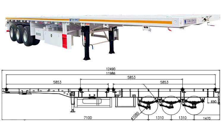 3 Axle Semi Flatbed Trailer | Flat Bed Semi Trailer for Sale in Mali