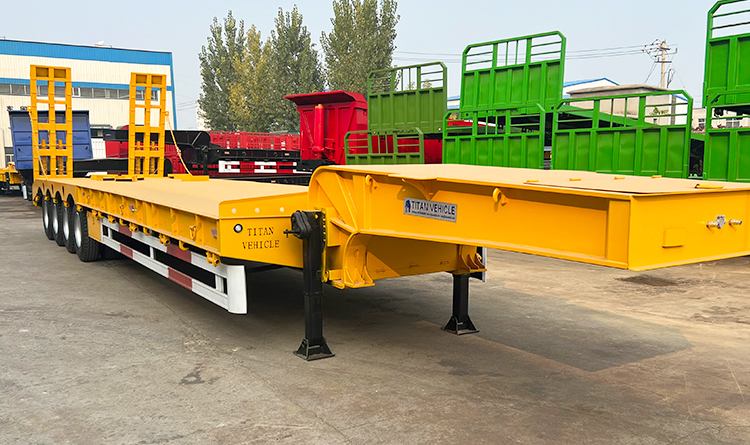 4 Axle 100 ton Low Bed Semi Trailer | Low Bed Truck Price in Mali