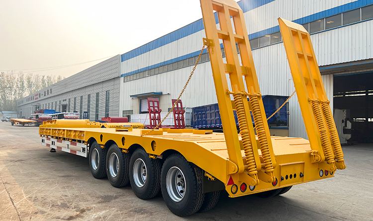 4 Axle 100 ton Low Bed Semi Trailer | Low Bed Truck Price in Mali