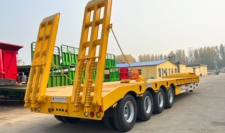 4 Axle 100 ton Low Bed Semi Trailer | Low Bed Truck Price in Mali