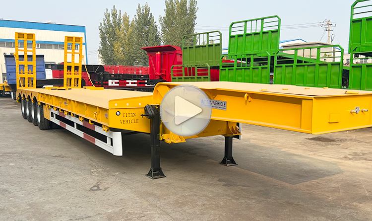 4 Axle 100 ton Low Bed Semi Trailer | Low Bed Truck Price in Mali
