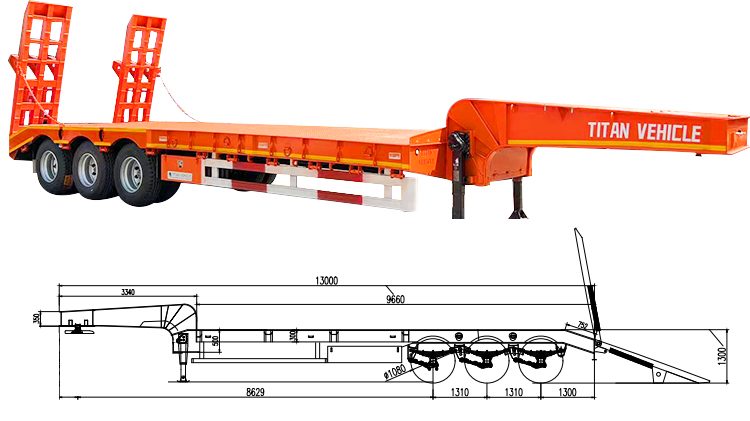 3 Axle 60ton Low Loader Trailer Truck for Sale in Mali