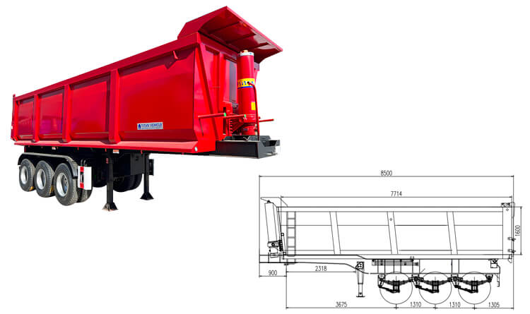 3 Axle Semi Tipper Trailer | Tipper Semi Tipper for Sale in Mali