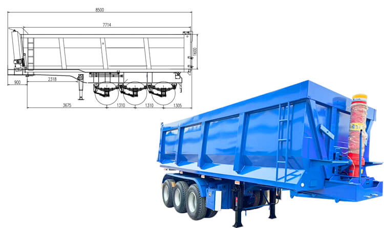 3 Axle Dumper Trailer | Dump Semi Trailer for Sale in Mali