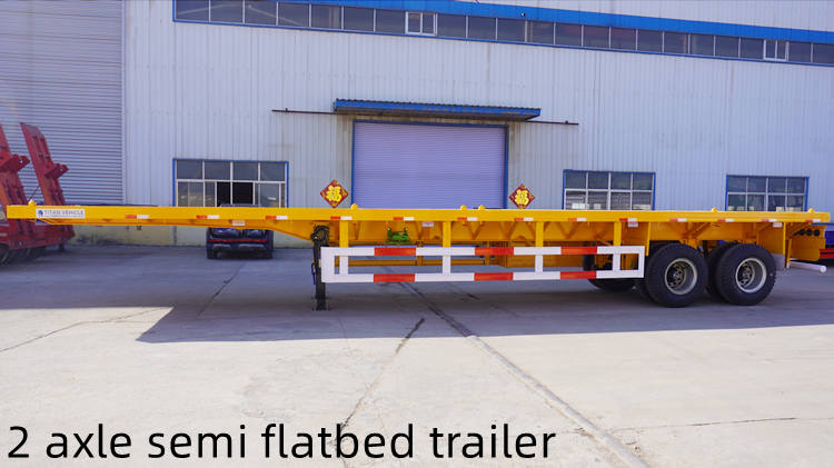 2 axle semi flatbed trailer