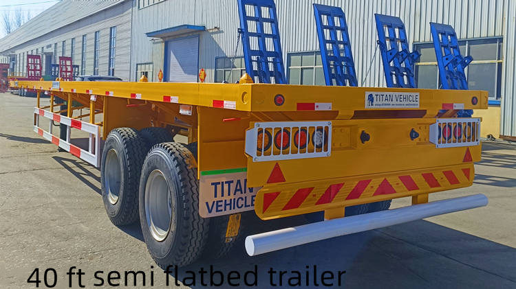 2 axle semi flatbed trailer