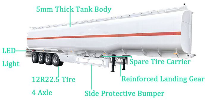 4 Axle 70000L Petrol Tanker Price in Mali