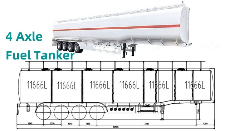 4 Axle 70000L Petrol Tanker Price in Mali