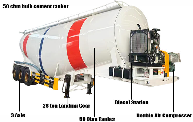 3 Axle 50 Cbm Bulk Cement Tanker for Sale in Mali