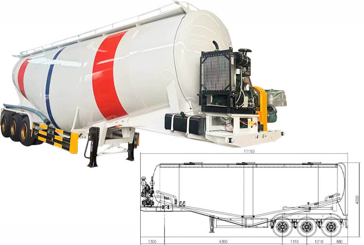 3 Axle 50 Cbm Bulk Cement Tanker for Sale in Mali