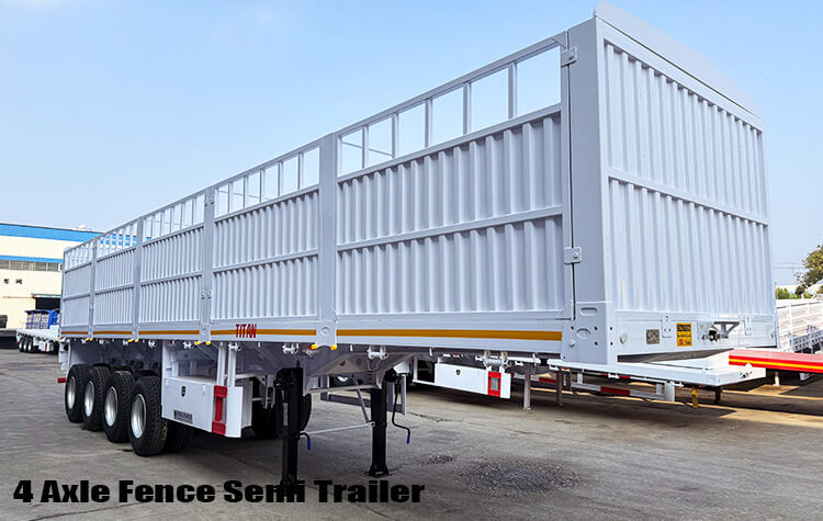 4 Axle Cargo Fence Semi Trailer for Sale in Mali