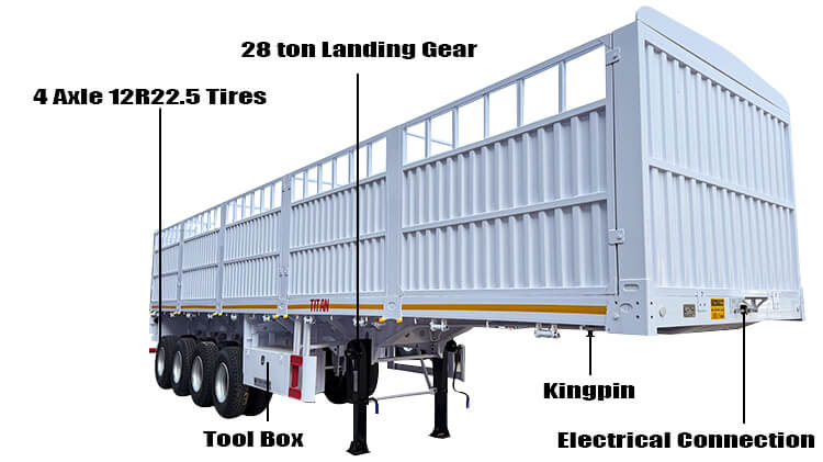 4 Axle Cargo Fence Semi Trailer for Sale in Mali