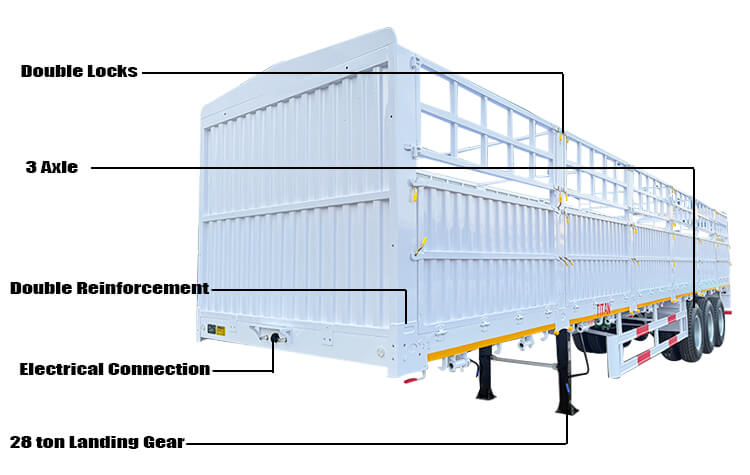 3 Axle Fence Cargo Semi Trailer for Sale in Mali