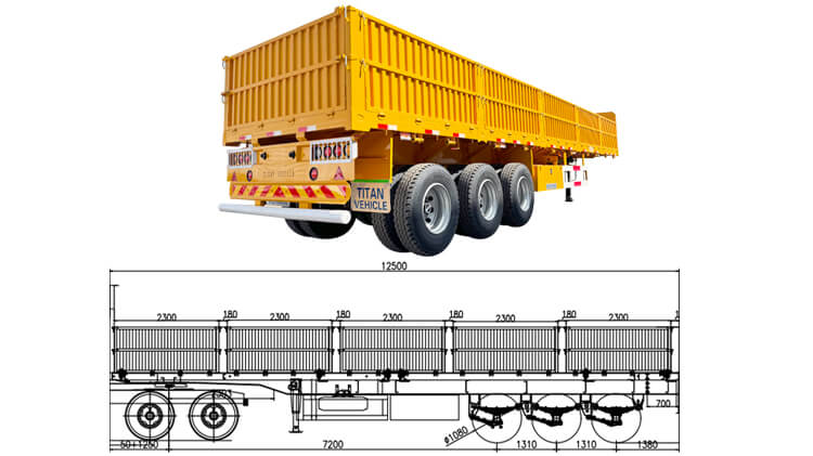 3 Axle 60 Ton Cargo Semi Trailer | Drop Side Trailer for Sale in Mali