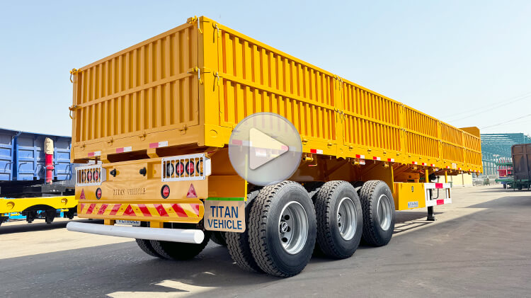 3 Axle 60 Ton Cargo Semi Trailer | Drop Side Trailer for Sale in Mali