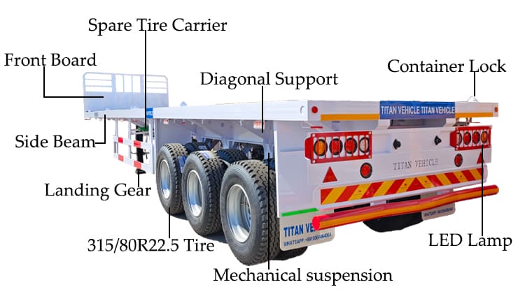 Flatbed Container Truck Trailer for Sale in Mali