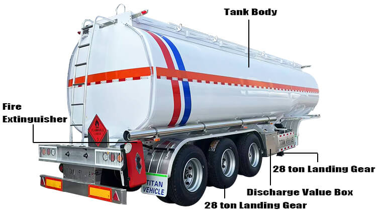 3 Axle 45000 Liters Fuel Tanker Semi Trailer for Sale Price in Mali