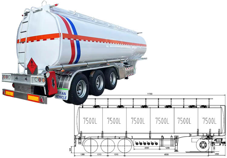 3 Axle 45000 Liters Fuel Tanker Semi Trailer for Sale Price in Mali