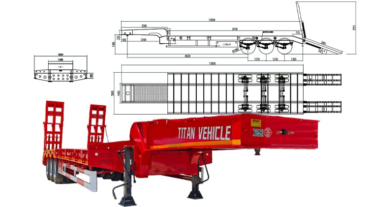 3 Axle Low Bed Semi Trailer Truck for Sale in Mali
