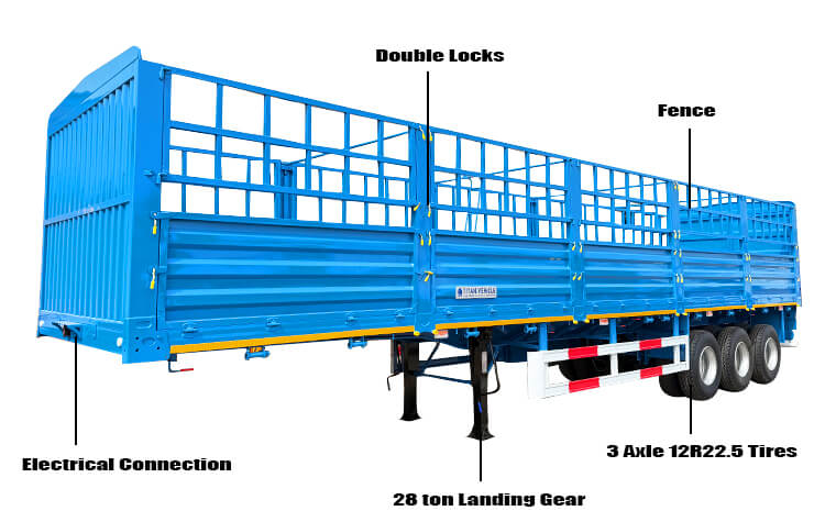 3 Axle Fence Cargo Trailer for Sale in Mali