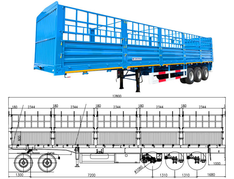 3 Axle Fence Cargo Trailer for Sale in Mali
