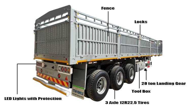 3 Axle Cargo Fencing Trailer for Sale in Mali